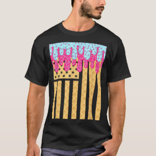Bysebyll Drip Byt Boys Dripping Ice Cream American T-Shirt