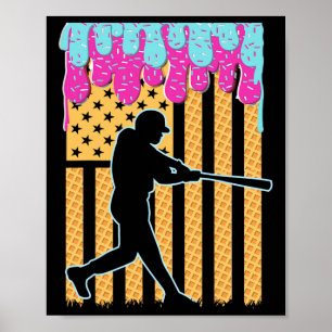 Bysebyll Drip Byt Boys Ice Cream American Flag 4th Poster