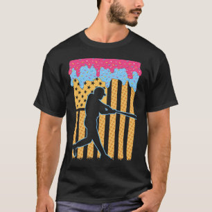 Bysebyll Drip Byt Boys Ice Cream American Flag 4th T-Shirt