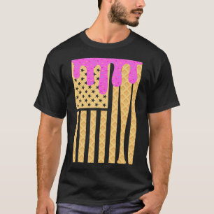 Bysebyll Drip Byt For Boys Dripping Ice Cream Amer T-Shirt