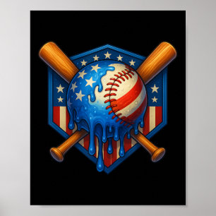 Bysebyll Drip Ice Cream Boys 4th Of July American Poster