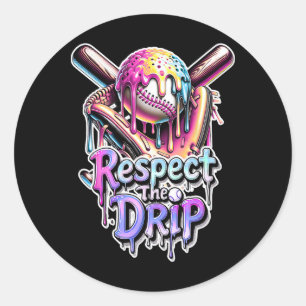 Bysebyll Drip Ice Cream Dripping Respect The Drip  Classic Round Sticker