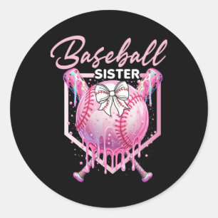 Bysebyll Drip Sister Bow Cute Lil Sis Ice Cream Dr Classic Round Sticker