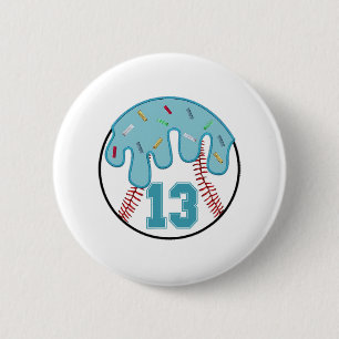 Bysebyll Dripping 13th Birthday 13 Year Old Boys Y 6 Cm Round Badge
