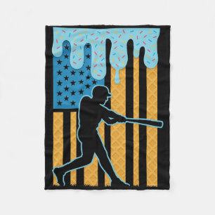 Bysebyll Dripping Ice Cream Drip Youth American Fl Fleece Blanket