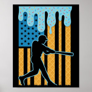 Bysebyll Dripping Ice Cream Drip Youth American Fl Poster