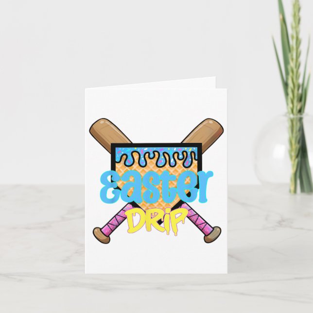 Bysebyll Easter Home Plate Byt Ice Cream Drip Happ Card (Front)