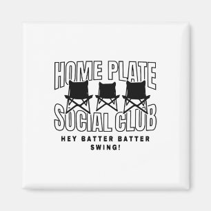 Bysebyll Fans Home Plate Social Club Game Day Mens Magnet