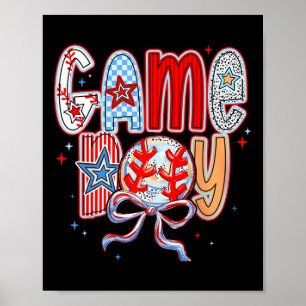 Bysebyll Game Day Bysebyll Coquette Bow Mum Mama M Poster