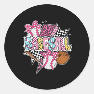 Bysebyll Girl Coquette Bow Game Day Sport Lovers T Classic Round Sticker