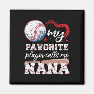 Bysebyll Grandma My Favourite Player Calls Me Nana Magnet