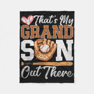 Bysebyll Grandma That's My Grandson Out There Moth Fleece Blanket