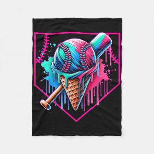 Bysebyll Home Plate Drip For Boys Bysebyll Ice Cre Fleece Blanket