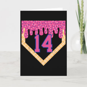 Bysebyll Home Plate Ice Cream Drip 14th Birthday B Card