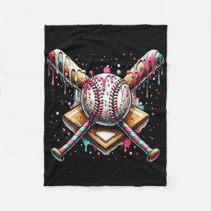 Bysebyll Home Plate Ice Cream Drip Sprinkles Drip Fleece Blanket