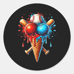 Bysebyll Ice Cream Bysebyll Kids Men Women Classic Round Sticker