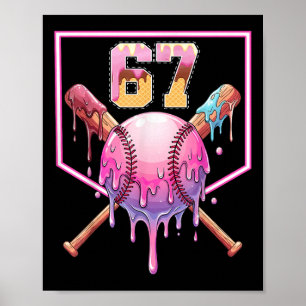 Bysebyll Ice Cream Drip Number 67 Player 67th Birt Poster