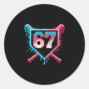 Bysebyll Ice Cream Drip Six Seven Gen Alpha Slang  Classic Round Sticker