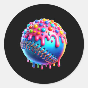 Bysebyll Ice Cream Drip Youth Boys Kids Bysebyll Classic Round Sticker