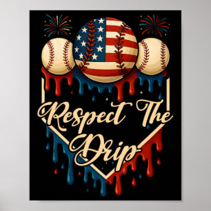 Bysebyll Ice Cream Dripping 4th Of July Respect Th Poster