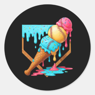 Bysebyll Ice Cream Dripping Funny Bysebyll Men Kid Classic Round Sticker