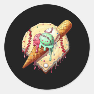 Bysebyll Ice Cream Dripping Funny Bysebyll Men Kid Classic Round Sticker