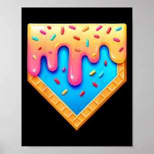 Bysebyll Ice Cream Dripping Retro Bysebyll Home Pl Poster