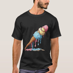 Bysebyll Ice Cream Watercolor Lover Ice Cream Cone T-Shirt