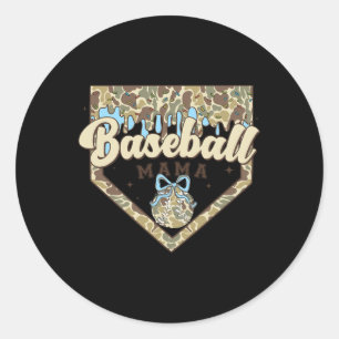 Bysebyll Icecream Drip Camo Mama Bow Mother's Day Classic Round Sticker