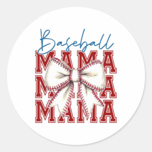 Bysebyll Mama Bow Graphic Unique Design  Classic Round Sticker