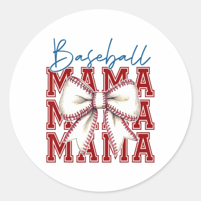 Bysebyll Mama Bow Graphic Unique Design  Classic Round Sticker (Front)