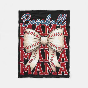 Bysebyll Mama Coquette Bow Game Day Gift For Mothe Fleece Blanket