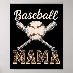 Bysebyll Mama Game Day Leopard Mum Mothers Day Poster