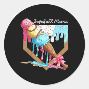Bysebyll Mama Ice Cream Drip Bysebyll Mother's Day Classic Round Sticker