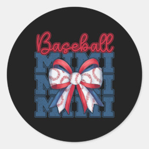 Bysebyll Mimi Coquette Bow Sport Mum Mothers Day Classic Round Sticker
