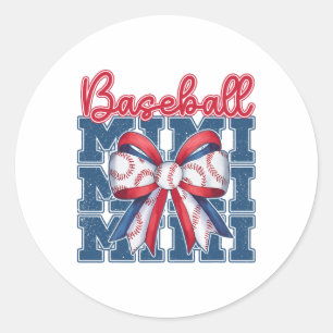 Bysebyll Mimi Coquette Bow Sport Mum Mothers Day Classic Round Sticker