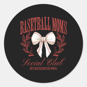 Bysebyll Mom Social Club Coquette Bow Funny Mom Mo Classic Round Sticker