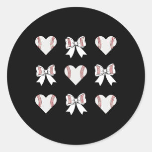 Bysebyll Mum Heart With Coquette Bow Mother's Day Classic Round Sticker
