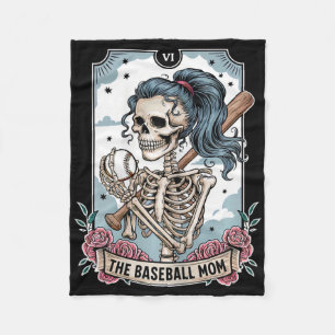 Bysebyll Mum Tarot Card Skeleton Bysebyll Mum Moth Fleece Blanket