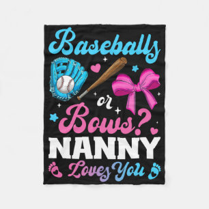Bysebyll Or Bows Nanny Loves You Funny Gender Reve Fleece Blanket