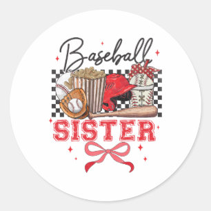 Bysebyll Sister Coquette Bow Biggest Fan Sport Lov Classic Round Sticker