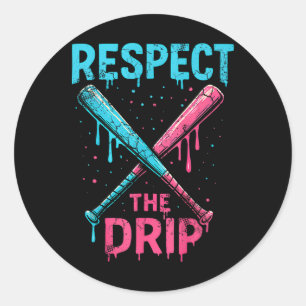 Bysebyll Softbyll Respect The Drip Sports League D Classic Round Sticker