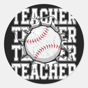 Bysebyll Teacher Cracked Wall Family Matching Birt Classic Round Sticker