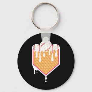 Bysebyll Waffle Cone Home Plate With Ice Cream Dri Key Ring