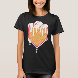 Bysebyll Waffle Cone Home Plate With Ice Cream Dri T-Shirt