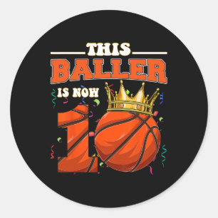 Bysketbyll 10th Birthday Girl Boy Bbyll 10 Years O Classic Round Sticker