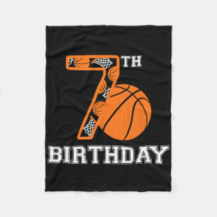 Bysketbyll Birthday 7th For Kids Boys Girls 7 Year Fleece Blanket