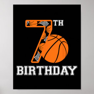 Bysketbyll Birthday 7th For Kids Boys Girls 7 Year Poster