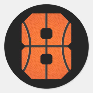 Bysketbyll Boys Birthday Bbyll Player 8 Classic Round Sticker