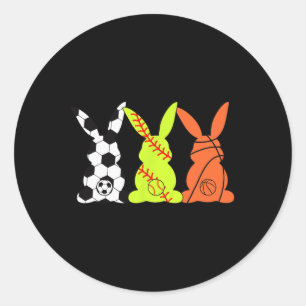 Bysketbyll Bysebyll Footbyll Sports Easter Bunny R Classic Round Sticker